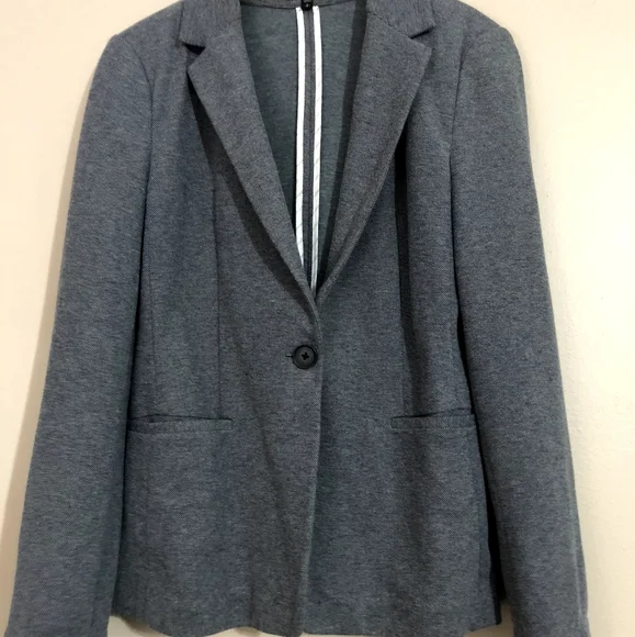 Express Cotton One- Button Blazer - Picture 2 of 4